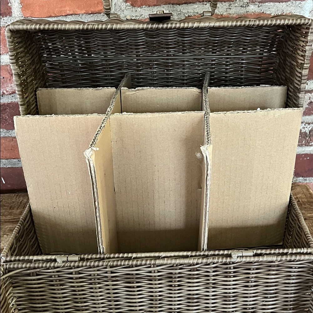 Pottery Barn Brown Outdoor Picnic Basket - Picture 5 of 16